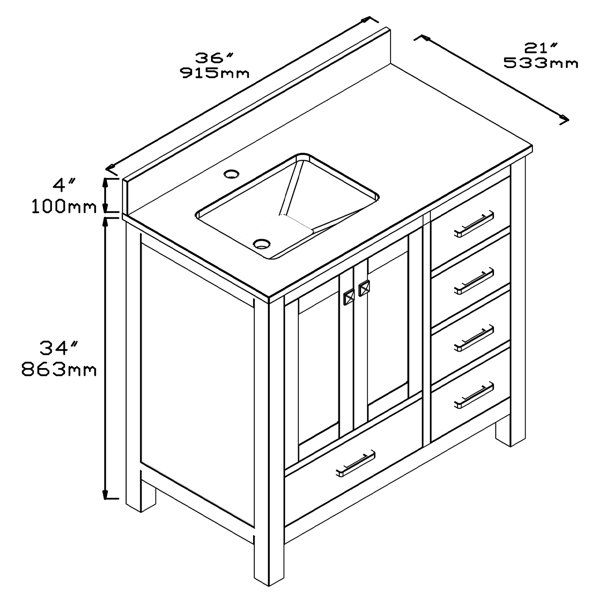 Charlton Home® Exquisite Home 36" Single Bathroom Vanity Set & Reviews